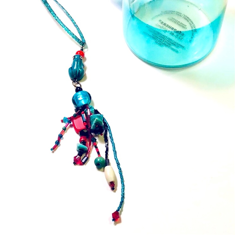 Handmade Red Green Frog Ornament by McGlamorous Home Decor